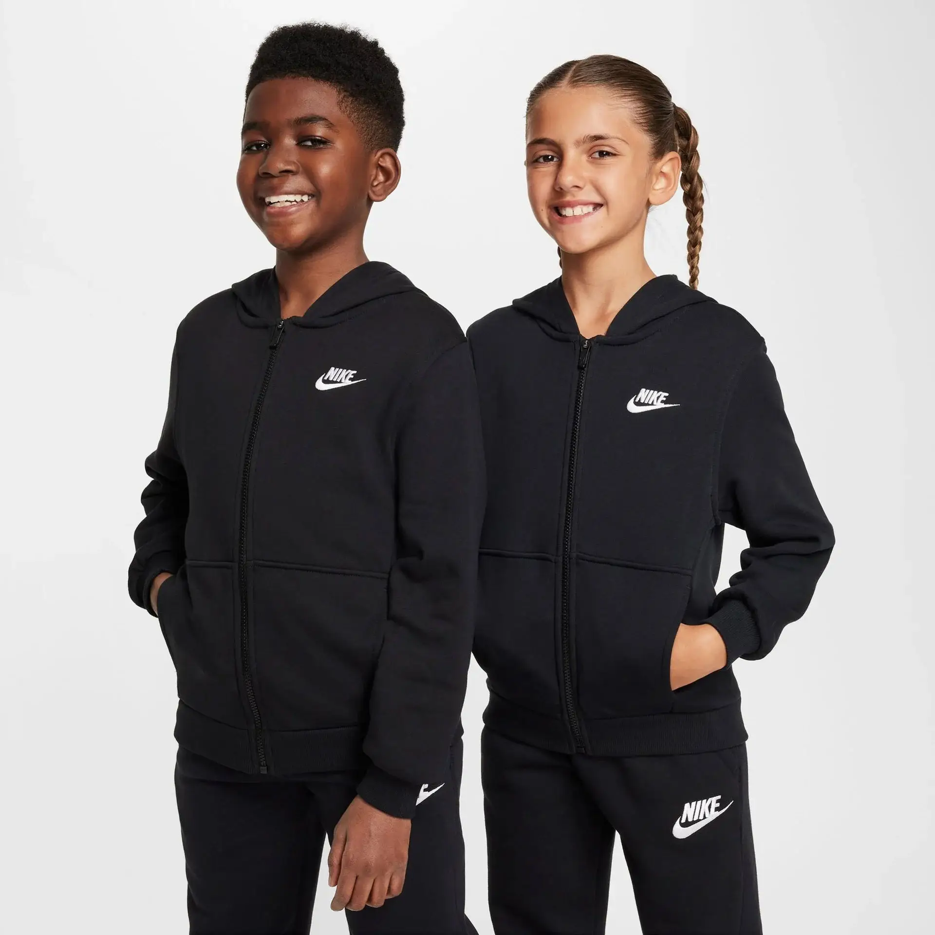 Nike Club Fleece Fransız Havlu Kumaşı Tam Boy Fermuarlı Genç Çocuk Kapüşonlu Üstü FD3017-010