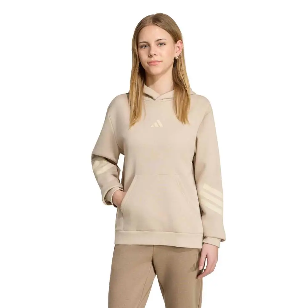 adidas J FI 3S HD Bej Çocuk Sweatshirt KR6493