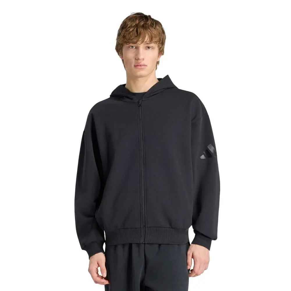 adidas M SL FZ HD Siyah Erkek Sweatshirt KU8006