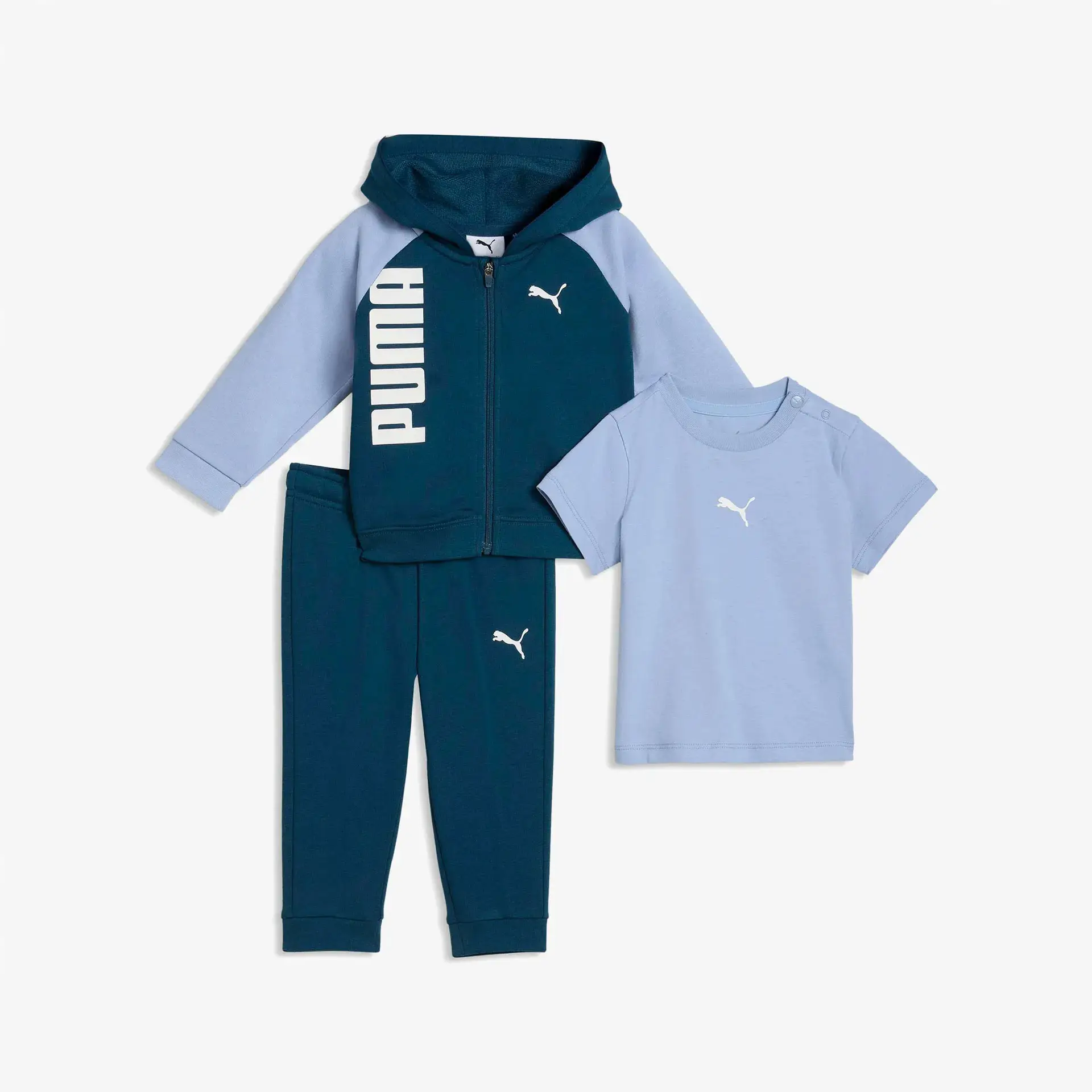Puma Tee, Hooded FZ and Pants Set Mor Eşofman Takımı 693292 35